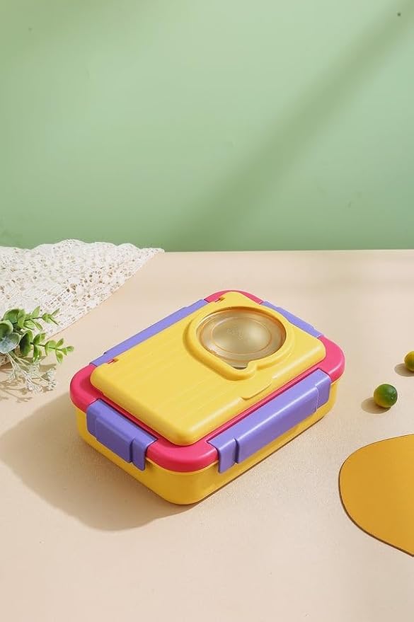 Kids Stainless Steel Lunch Box with Sauce Cup - Leakproof Bento Lunch Box for School & Travel