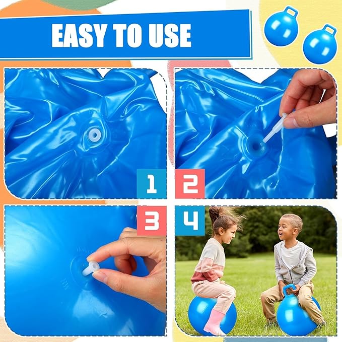 Sit & Bounce Hop Ball with Handle – Fun Jumping Exercise Ball for Kids & Adults