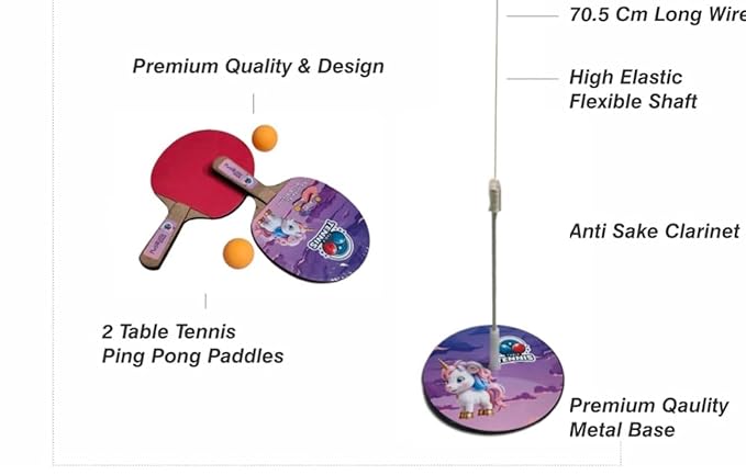 Table Tennis Rebound Trainer for Kids – Solo Practice Ping Pong Toy with Adjustable String