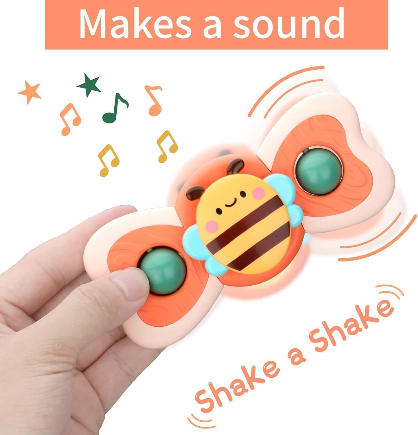 3 PCS Baby Bath Spinner Toys with Suction Cup | Waterproof Rotating Montessori Toys for Toddlers & Kids