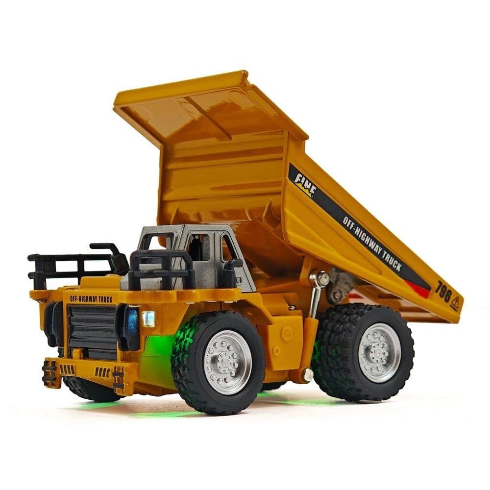 Engineering RC Dump Truck Toy for Kids | Rechargeable Remote Control Construction Truck with Lights