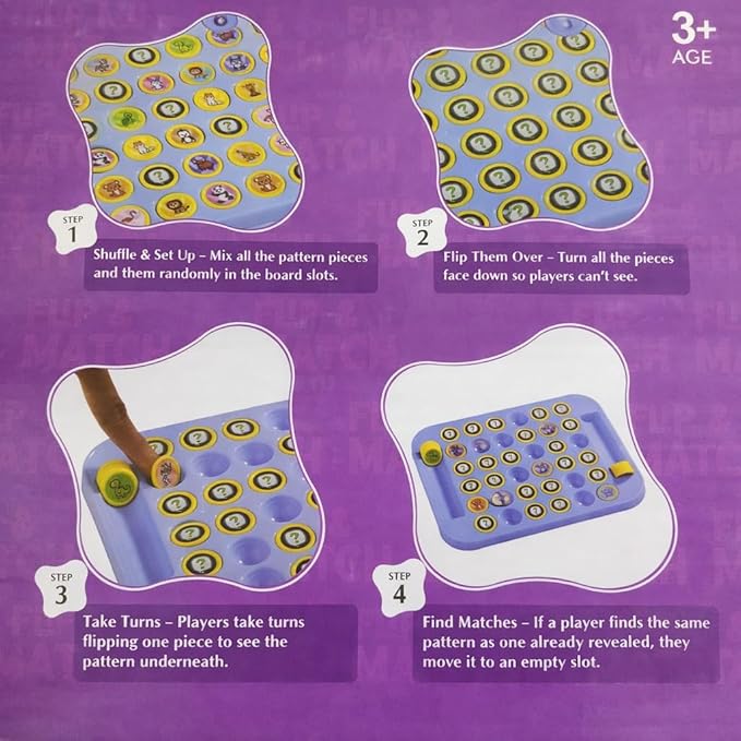 Flip & Match Memory Game for Kids – Fun Brain Booster Card Matching Toy