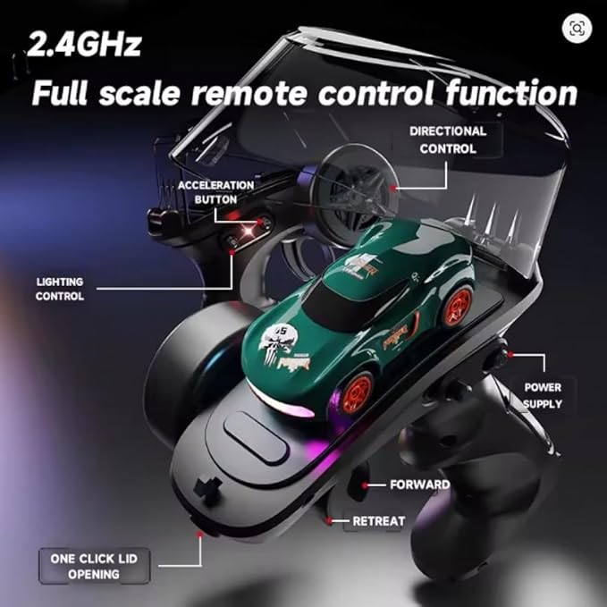 RC Drift Car with Remote Control - 2.4GHz High Speed Racing Car with LED Lights for Kids & Adults