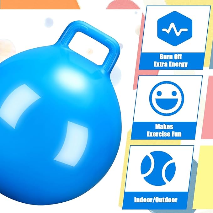 Sit & Bounce Hop Ball with Handle – Fun Jumping Exercise Ball for Kids & Adults