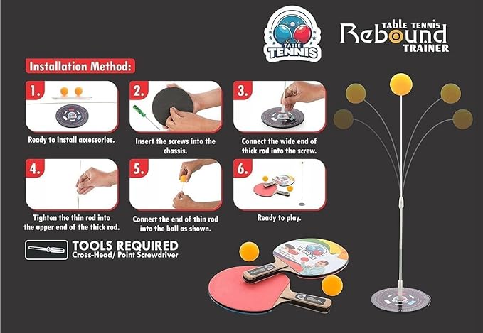 Table Tennis Rebound Trainer for Kids – Solo Practice Ping Pong Toy with Adjustable String