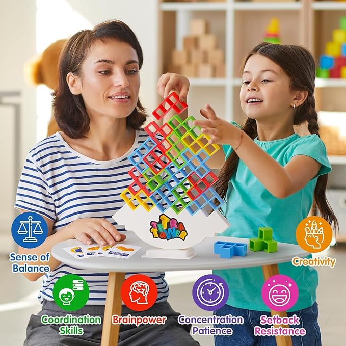 Tetra Tower Balance Game for Kids – Stacking Blocks Fun Family Game