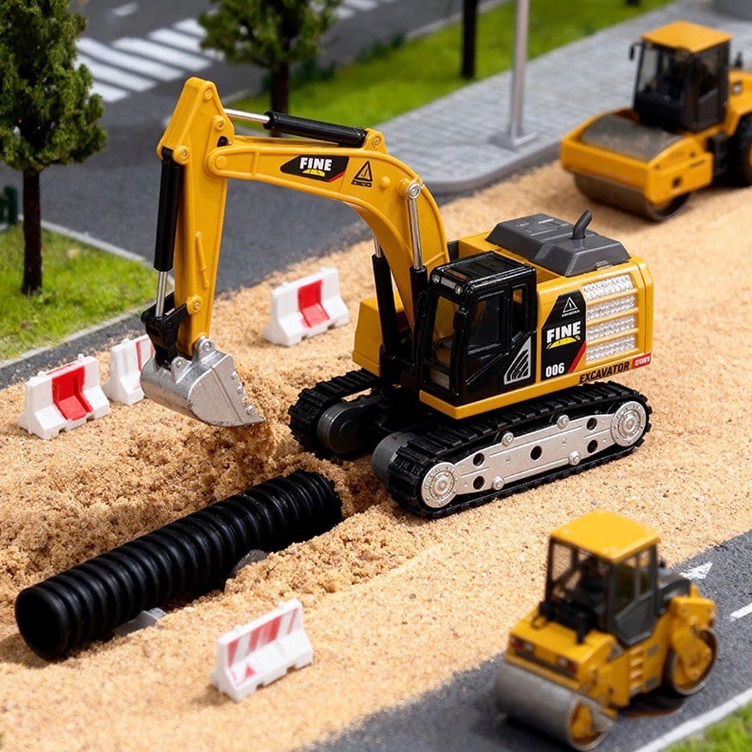 Engineering Remote Control Mini JCB Toy for Kids | 360° Excavator Construction Vehicle with Lights & Music | Rechargeable RC Bulldozer Toy