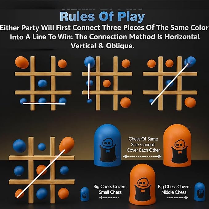 Kids Tic Tac Toe Game – Classic Strategy Puzzle Board Toy for Fun & Learning