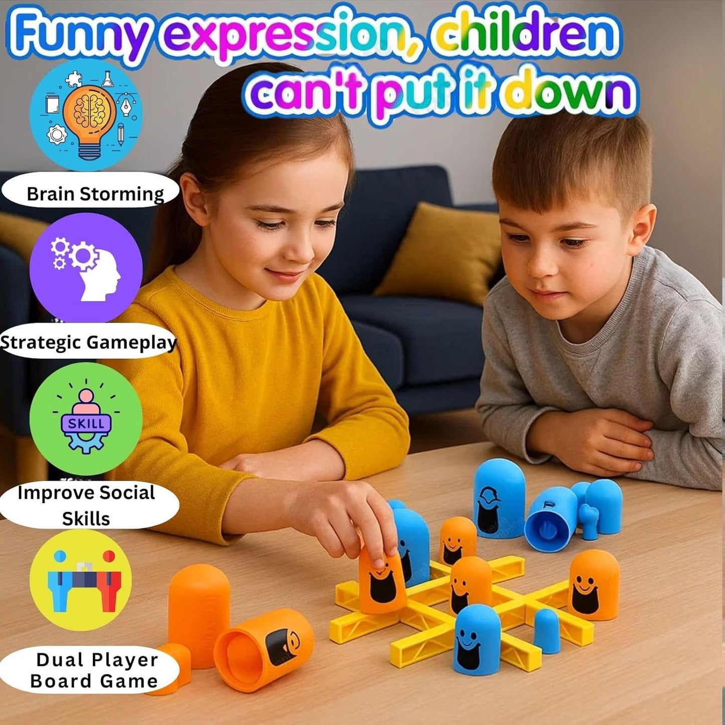 Kids Tic Tac Toe Game – Classic Strategy Puzzle Board Toy for Fun & Learning